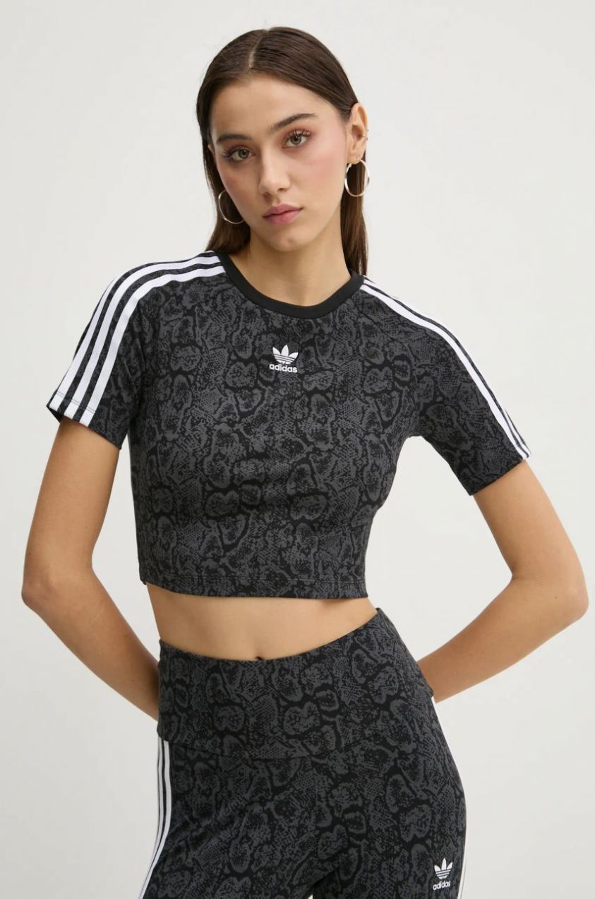 Tričko adidas Originals SNAKE BABY TEE dámske, šedá farba, JI8408