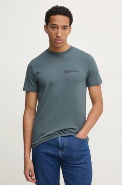 Bavlnené tričko Karl Lagerfeld Jeans pánske, šedá farba, s potlačou, A1M17003