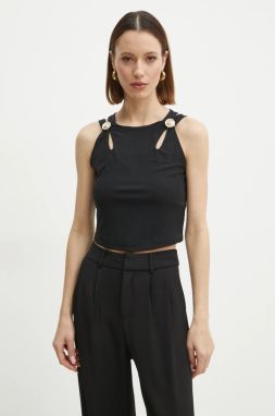 Blúzka Guess dámska, čierna farba, s nášivkou, W5RP13 KAQL2