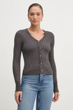 Sveter Guess JOSIE dámsky, šedá farba, tenký, W5RR05 Z3KT0