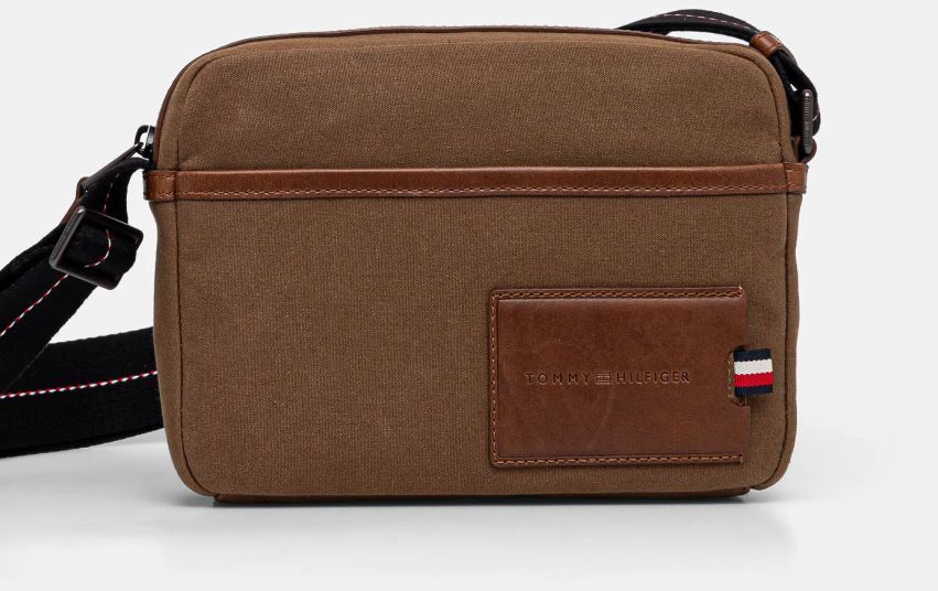 Malá taška Tommy Hilfiger hnedá farba, AM0AM13313
