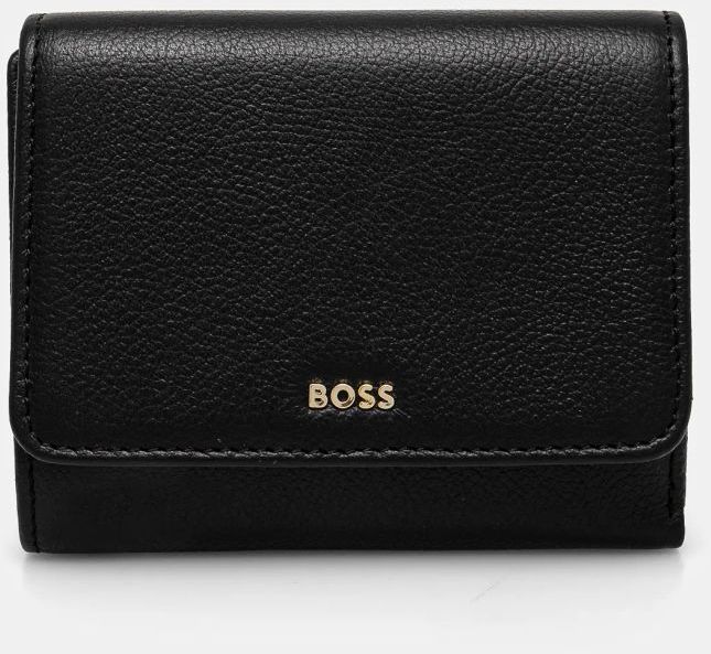 Kožená peňaženka BOSS dámska, čierna farba, 50523685