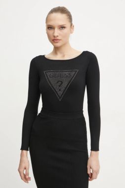 Sveter Guess ELIZA dámsky, čierna farba, tenký, W5RR01 Z2YK2