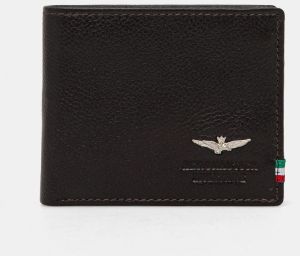 Kožená peňaženka Aeronautica Militare pánska, hnedá farba, AM101
