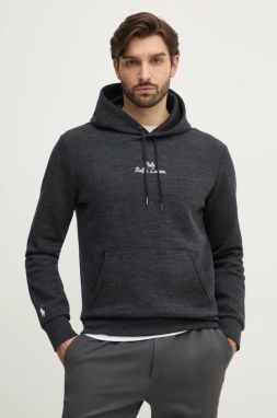 Mikina Polo Ralph Lauren pánska, čierna farba, s kapucňou, s nášivkou, 710936586