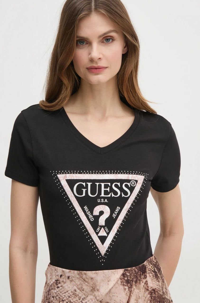 Tričko Guess dámske, čierna farba, W5RI21 J1314