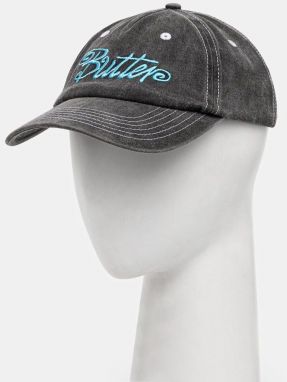 Bavlnená šiltovka Butter Goods Jive Pinch Front Cap čierna farba, s nášivkou, BG243803