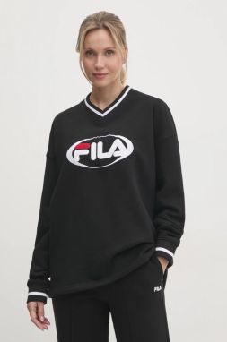 Mikina Fila Langerma dámska, čierna farba, s nášivkou, FAW0894