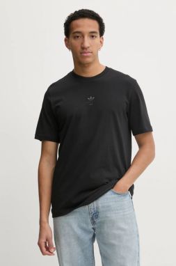 Bavlnené tričko adidas Originals Q12 TS elevated pánske, čierna farba, s potlačou, JD0664