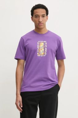 Bavlnené tričko adidas Originals Q12 TS STREET W pánske, fialová farba, s potlačou, JP4498