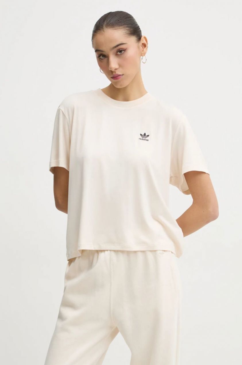 Tričko adidas Originals SNAKE TRF TEE dámske, béžová farba, JC5747