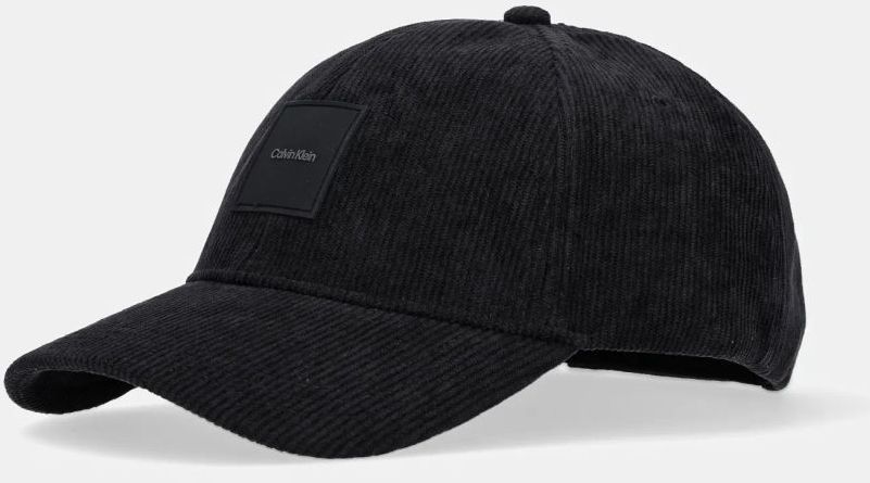 Menčestrová baseballová čiapka Calvin Klein čierna farba, s nášivkou, K50K512612