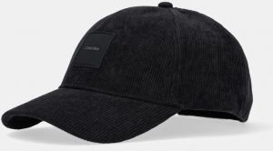 Menčestrová baseballová čiapka Calvin Klein čierna farba, s nášivkou, K50K512612