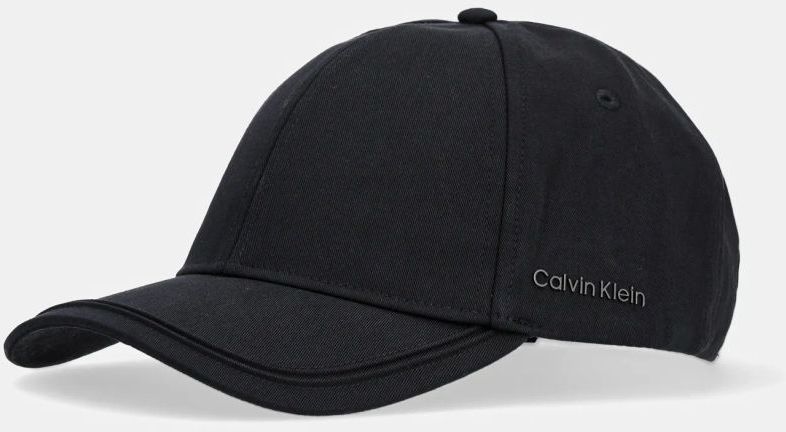 Bavlnená šiltovka Calvin Klein čierna farba, jednofarebná, K50K512613