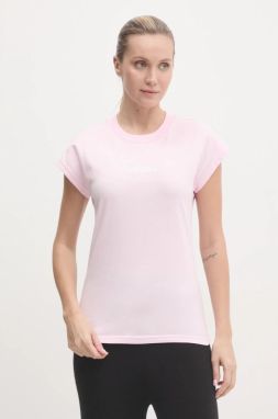 Bavlnené tričko adidas Essentials Linear dámske, ružová farba, JG8659