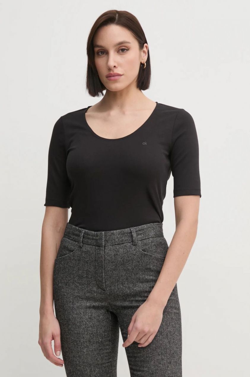 Tričko Calvin Klein dámske, čierna farba, K20K208050