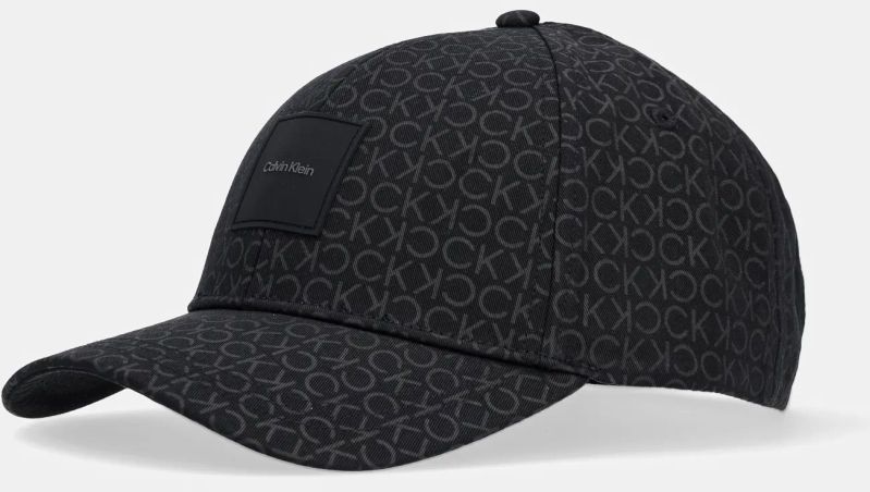 Bavlnená šiltovka Calvin Klein čierna farba, vzorovaná, K50K512645