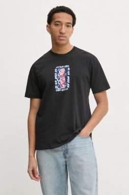 Bavlnené tričko adidas Originals Q12 TS STREET W pánske, čierna farba, s potlačou, JP2670