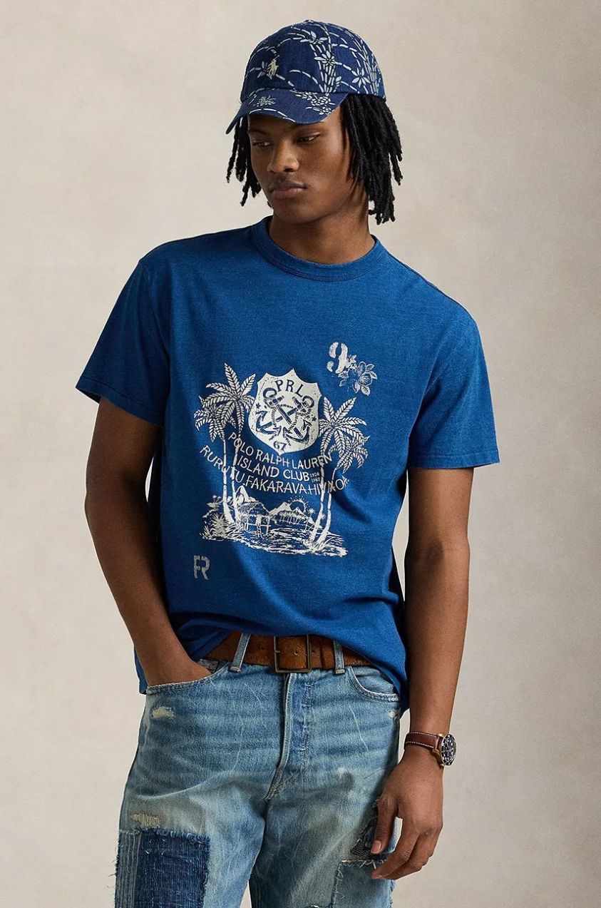 Bavlnené tričko Polo Ralph Lauren pánske, s potlačou, 710958248