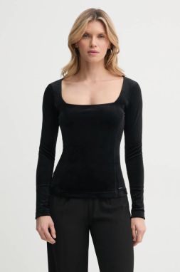 Zamatová blúzka G-Star Raw čierna farba, jednofarebná, D25063-D422