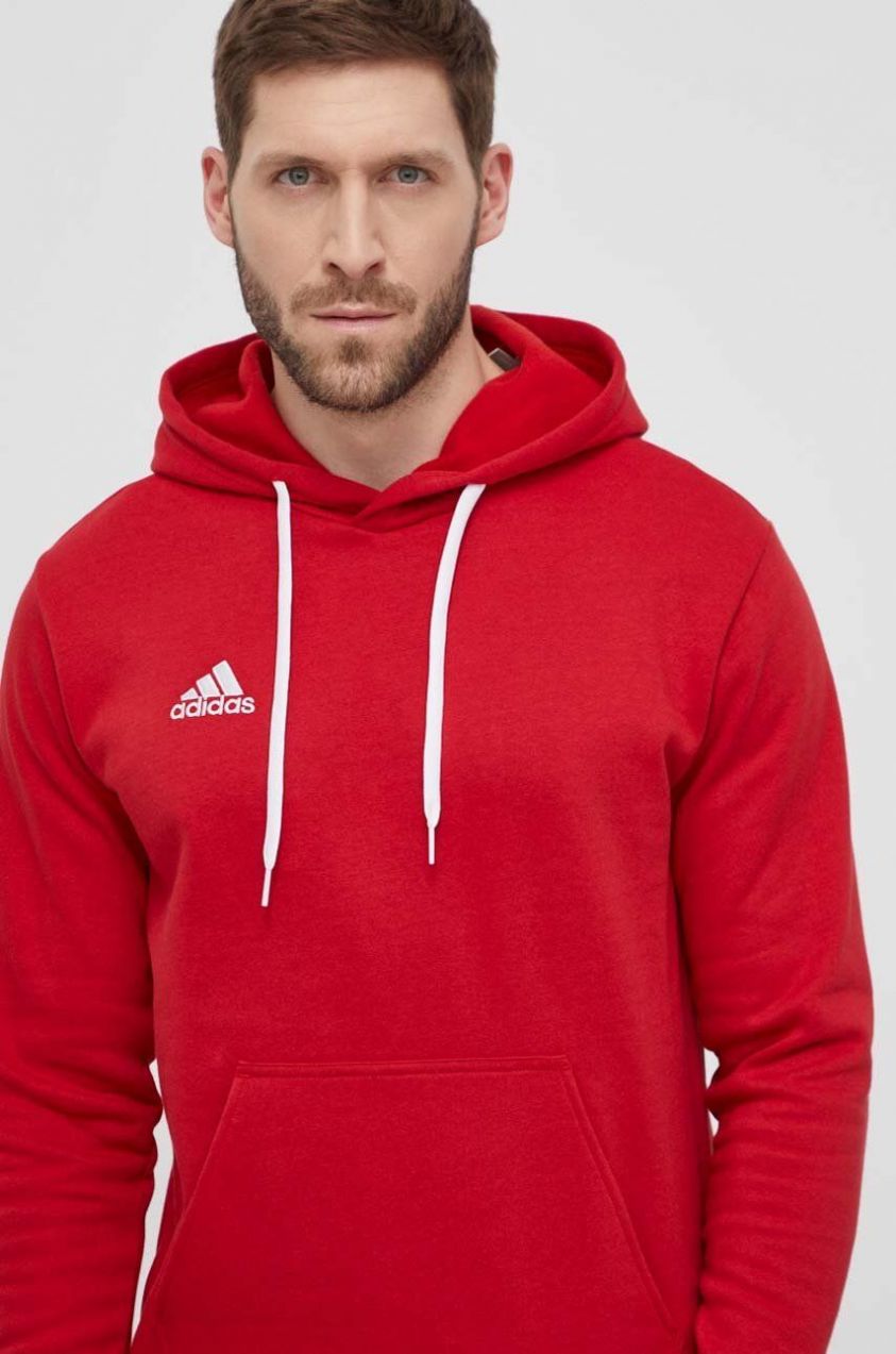 Mikina adidas Performance H57514 Entrada 22 pánska, červená farba, jednofarebná, H57514