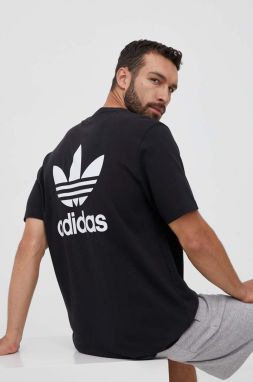 Bavlnené tričko adidas Originals Classics Back+Front Trefoil čierna farba, s potlačou, II5760