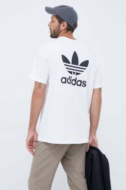 Bavlnené tričko adidas Originals Classics Back+Front Trefoil biela farba, s potlačou, IM4513