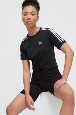 Tričko adidas Originals 3-Stripes dámske, čierna farba, IU2420