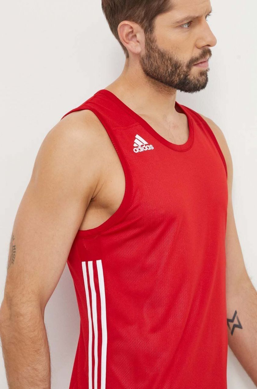 Obojstranné tréningové tričko adidas Performance 3G  Speed Reversible červená farba, DY6595