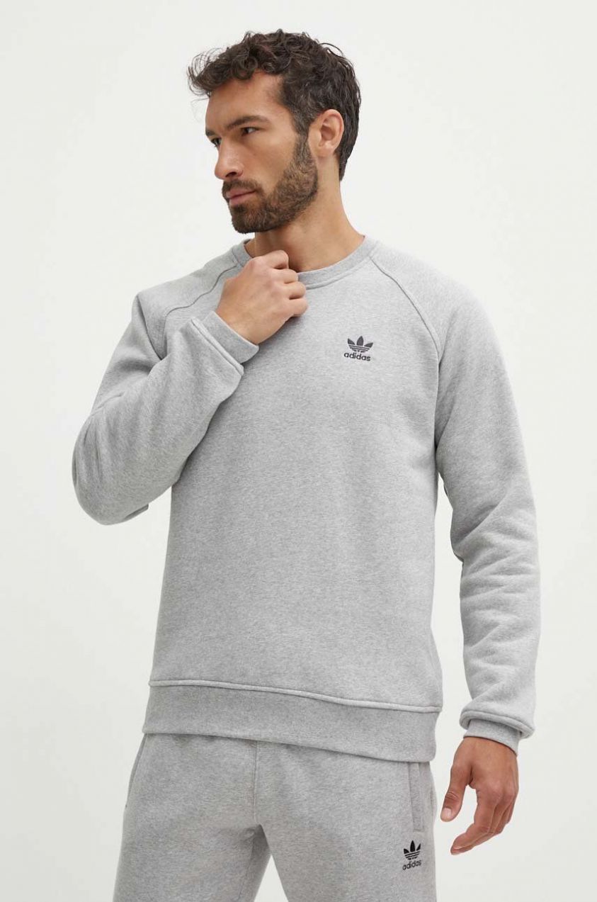 Mikina adidas Originals Essential pánska, šedá farba, melanžová, IY4937