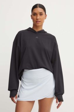 Tréningová mikina adidas Performance Strength Power čierna farba, s kapucňou, jednofarebná, IV9219