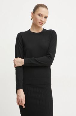 Vlnený sveter Armani Exchange dámsky, čierna farba, tenký, 6DYM1J YME3Z
