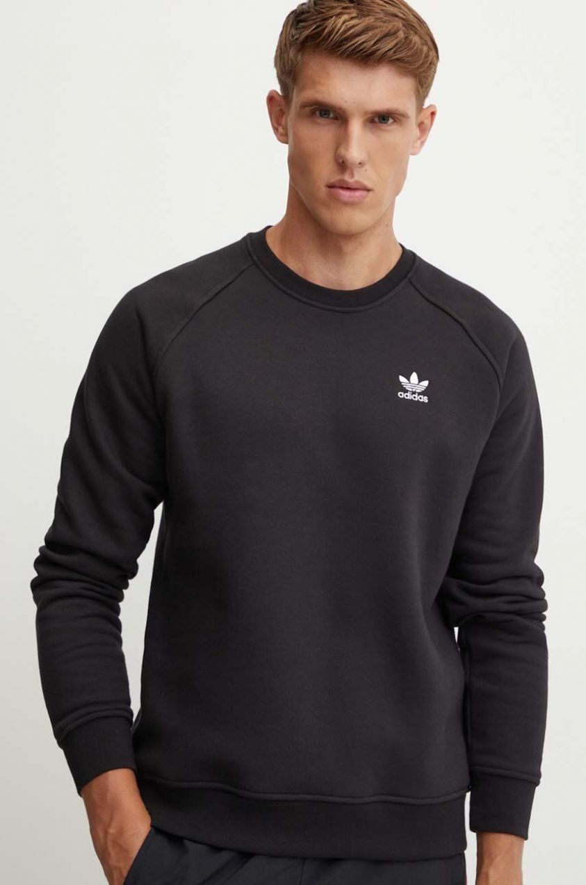 Mikina adidas Originals Essential pánska, čierna farba, jednofarebná, IY4932