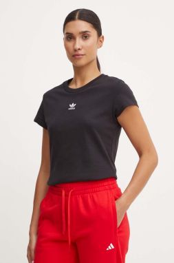 Bavlnené tričko adidas Originals  Essential dámske, čierna farba, IW5707
