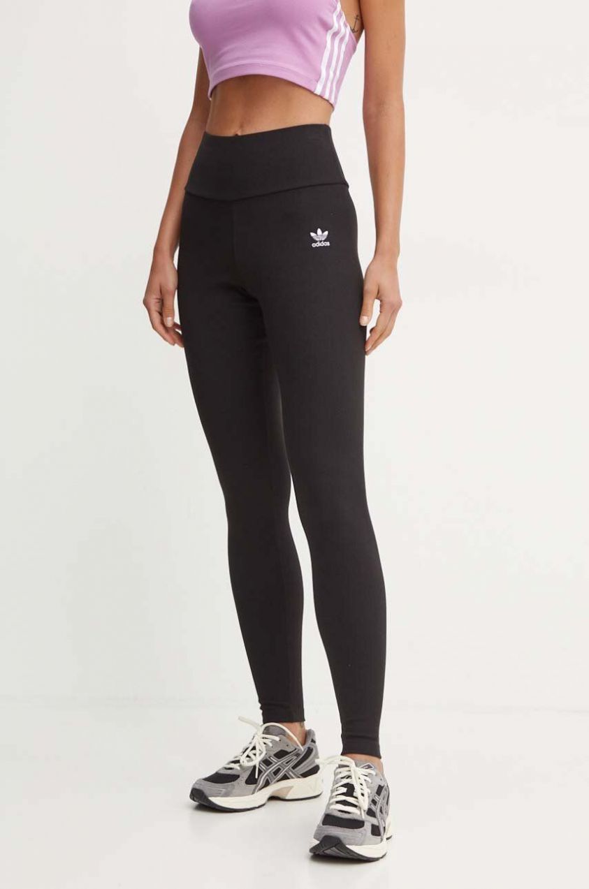 Legíny adidas Originals Essential dámske, čierna farba, jednofarebné, IY9645