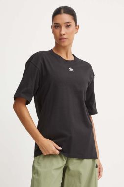 Bavlnené tričko adidas Originals Essential dámske, čierna farba, IY7321