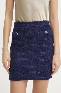 Sukňa Marciano Guess AMELIA tmavomodrá farba, mini, rovný strih, 5RGD01 5852Z