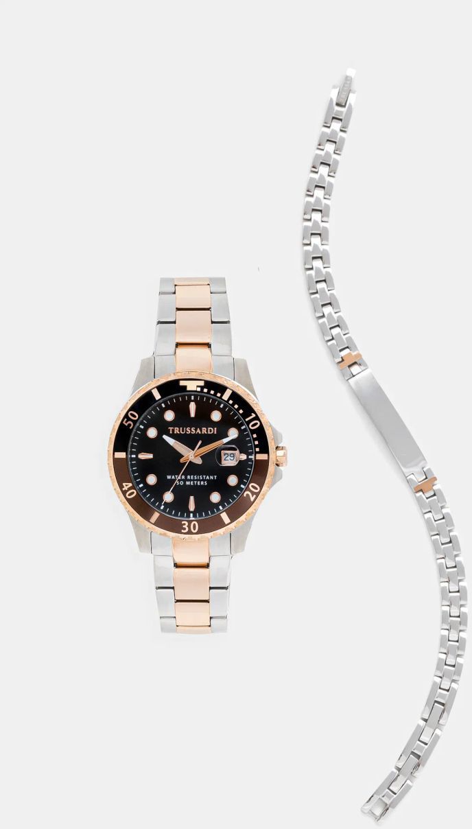Hodinky a náramok Trussardi CITY LIFE strieborná farba, R2453169001
