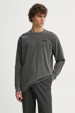 Bavlnené tričko s dlhým rukávom G-Star Raw šedá farba, jednofarebný, D25163-C756