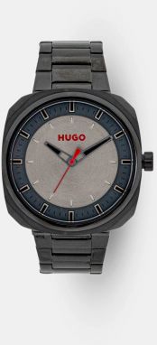 Hodinky HUGO pánske, čierna farba, 1530311