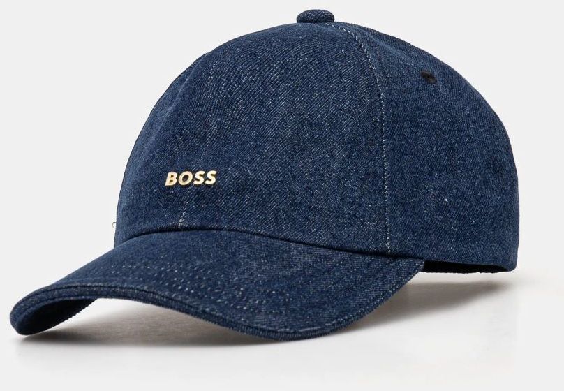 Bavlnená šiltovka BOSS tmavomodrá farba, jednofarebná, 50533368