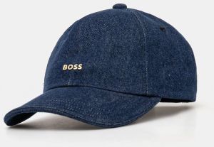 Bavlnená šiltovka BOSS tmavomodrá farba, jednofarebná, 50533368