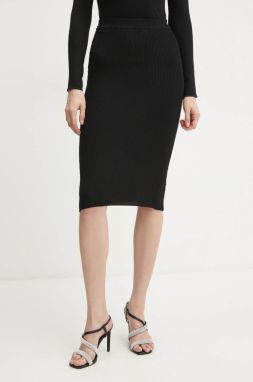 Sukňa Guess KATELYN čierna farba, midi, puzdrová, W5RD15 Z2V62