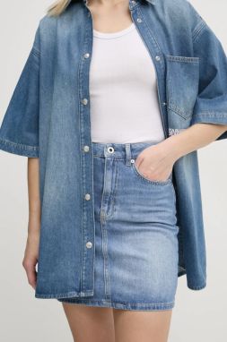 Rifľová sukňa Karl Lagerfeld Jeans mini, puzdrová, A1W12025