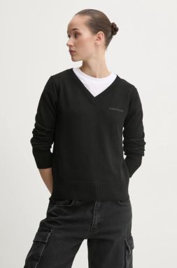 Sveter s prímesou hodvábu Guess Jeans čierna farba, tenký, W4BR84 Z3HO2