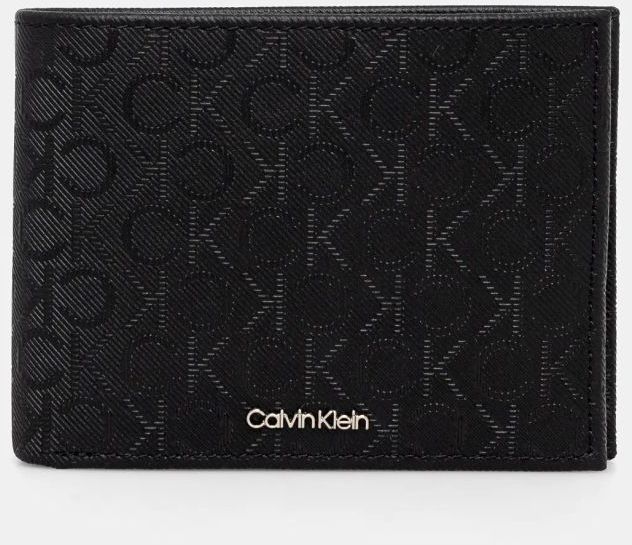 Kožená peňaženka Calvin Klein pánska, čierna farba, K50K512684
