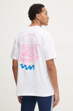Bavlnené tričko adidas Originals Q12 TS STREET B pánske, béžová farba, s potlačou, JD0677
