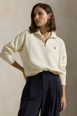 Mikina Polo Ralph Lauren dámska, béžová farba, jednofarebná, 211851659