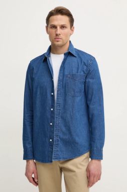 Rifľová košeľa Tommy Hilfiger pánska, regular, s klasickým golierom, MW0MW37581