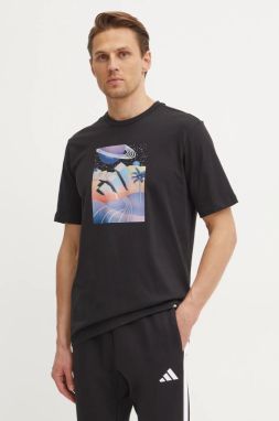 Bavlnené tričko adidas M ALL DAY I TEE pánske, čierna farba, s potlačou, JI9417